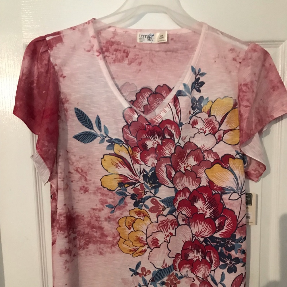 COPY - Terra & Sky new flutter sleeve top